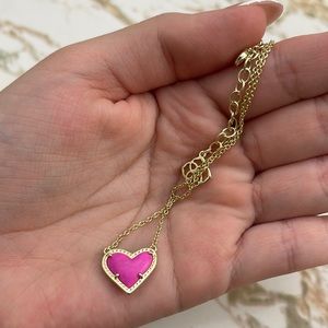 Pink Kendra heart necklace